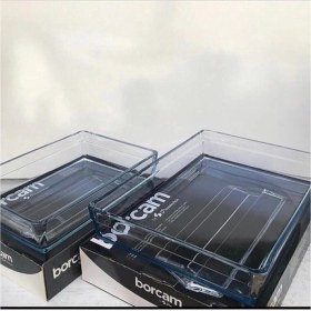 Resim Şık Dikdörtgen Cam Fırın Seti, 2400CC ve 4350CC, Beyaz Renk 