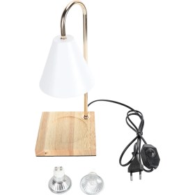 Resim Mum Isıtıcı Lambası Kısılabilir Dekoratif Elektrikli Mum Isıtıcı Lambası Meşe Tabanlı Yatak Odası Oturma Odası Ofis Beyaz Ab Fişi 220V (Yurt Dışından) 