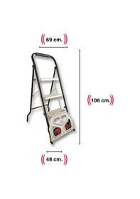Resim Endokon Portatif Çekçekli Merdiven - Tekerlekli - İkisi Bir Arada - 3 Basamaklı 