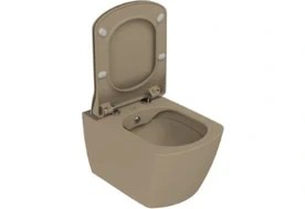 Resim Belirtilmemiş Creavit EG321 Elegant Rim-Off Kanalsız Duroplast Yavaş Kapanan Klozet Kapaklı Mat Cappucino Set Mat Cappucino 