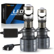 Resim 2 adet 2025 En Yeni 40000LM H7 LED Projeksiyon Araba Far Ampulleri Lensli - H7, 100W 6500K Beyaz Işık, Canbus, Yüksek Lümen, Araçlar için Turbo Fan Soğutma Kiti 