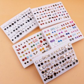 Resim 36 Çift Kadınlar için Moda Kore Tarzı Basit Karışık Plastik Damlalık Küpe Seti 