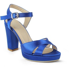 Resim KARVENSHOES Kadın Sax Saten Platformlu Ayakkabı 6294 