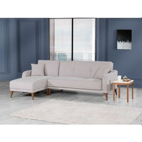 Resim Kilim Mobilya Minimal Uzanmalı Köşe Takımı V1 (İkili Sağ Ünite + Uzanma Sol Ünite) Renk Beyaz 