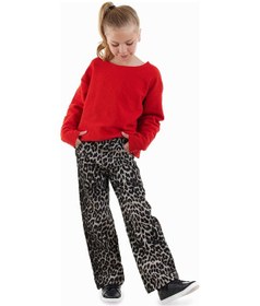 Resim Denokids Leopar Desenli Kız Çocuk Gabardin Pantolon Renkli 