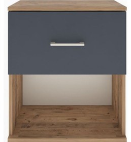 Resim Arges Komodin Tek Çekmeceli 60x30x80 Çam-antrasit Atlas Çam 