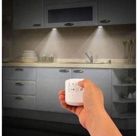 Resim Wellhise H1COB Uzaktan Kumandalı Tekli Spot Lamba Pilli Dolap Altı Spot 