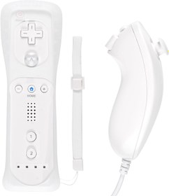 Resim Funmo 2'li Wii Controller Uzaktan Kumandalı Set Nunchuck Wii Controller, Retro Wii Uzaktan Kumanda ve Nunchuck Controller Wii/Wii U ile Uyumlu, Silikon Kılıf ve Bilek Bandı Dahil (Beyaz) 