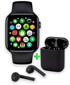 Resim GAMER ® Akıllı Saat L800 + Aırpods I12 Uyumlu Kablosuz Kulaklık İkili Siyah Set Uyumlu 