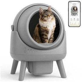 Resim Otomatik Kedi Tuvaleti, Koku Kontrollü Akıllı Model Açık Ahşap 