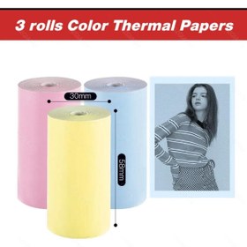 Resim Schulzz Mini Taşınabilir 3 Renkli Yazıcı Kağıdıi 3 Adet Genişlik 5.7cm 