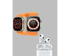 Resim Narnuga Watch 9 Max Akıllı Saat Seti 2 Kordonlu Kablosuz Kulaklık Hediyeli 