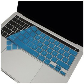 Resim Apple Uyumlu MacBook Pro Klavye Koruyucu 13inç M1-m2 Türkçe Q Touchbarlı A2251 A2289 A2338 A2141 İle Açık Mavi 