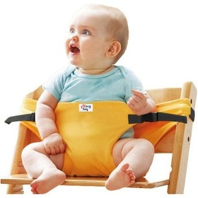 Resim Kumaş Mama Sandalyesi Mama Sandalyesi Emniyet Kemeri Sarı 