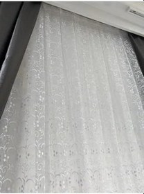 Resim Tül Desenli Brode Kumaş 1 3 Sık Pileli Boru Pile Beyaz Renk,Beyaz 450 X 220 