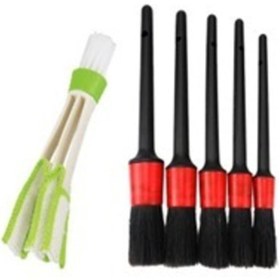 Resim EveFix 5 + 1 Araç Detay Temizlik Fırça Seti - Oto Klima Havalandırma Fırçası Ve 5 Farklı Boy Detay Fırçası 