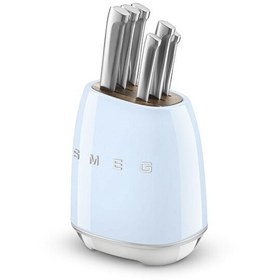Resim Smeg KBSF02PB Pastel Mavi Standlı 6 Bıçaklı Set - 7 Parça 