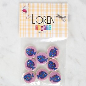 Resim Loren Crafts 8'li Balık Düğme - 1163 
