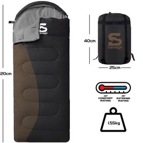 Resim Uyku Tulumu - Mont Blanc - Kahve - Extreme -15C° - Savage YS-507 