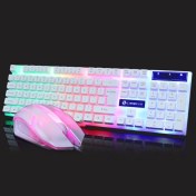 Resim Huahai Limeıd GTX300 Rgb Oyun Klavyesi ve Fare USB Dizüstü Bilgisayar Bilgisayar Oyunu Için Kablolu Arka Aygırı Klavye - Beyaz 