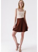 Resim Bürümcük Kloş Etek Kahverengi 