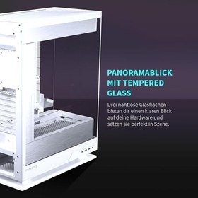 Resim Phanteks Evolv X2, orta tur oyun kasası, dikey soğutma sistemi, şeffaf temperli cam çerçeve, dahili D-RGB aydınlatmalı fırçalanmış alüminyum iç panel, gümüş beyaz 
