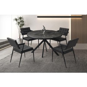 Resim Aristo Masa, Zet Sandalye, İrony, 120x120 Siyah 