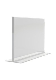 Resim Heroglas A7 T Tipi Yatay Masa Üstü Şeffaf Pleksi / Föylük-fiyatlık-menü-broşürlük 