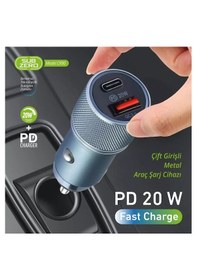 Resim Subzero Cr90 Araç Şarj Başlığı 20w. Çift Çıkış Usb + Type-c 20w Us Plug Black 