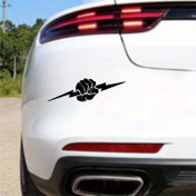 Resim Yumruk ve Şimşekli Elektrikçi Vinil Çıkartmaları - Motosiklet ve Araba Aksesuarları için Su Geçirmez Etiketler 