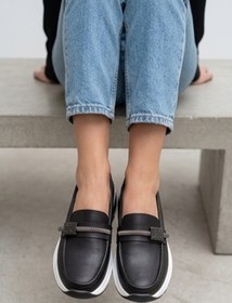 Resim LaLuna Comfort - Ortopedik İç Tabanlı Kalın Hafif Taban Tokalı Günlük Kadın Makosen Ayakkabı 