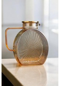Resim Morponi Borosilikat Cam Amber Salyangoz Desenli Cam Demlik & Sürahi 2000 Ml 