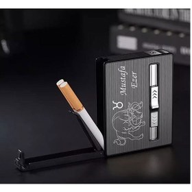 Resim Kişiye Özel Isim Baskılı Usb Şarjlı ve Gazlı Çakmaklı Sigaralık 