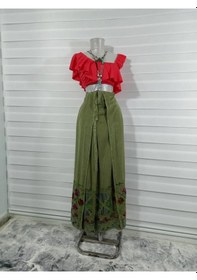 Resim Eren Style Otantik Nakış İşlemeli Harem Şalvar Bulmaca Pantolon 103 Cm -8719 Açık Yeşil 