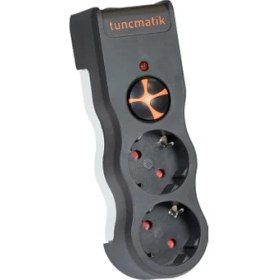Resim TSK19022 Akım Koruyucu Prizler, Siyah, 2'li 1050 Joule 