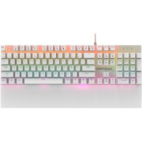 Resim Ikg-456 Mekanik Klavye Blue Switch, 19 Rainbow Led, Full Anti-ghosting, Mıknatıslı Bilek Desteği 