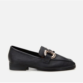 Resim Hotiç Hakiki Deri Siyah Kadın Tokalı Loafer 01ayh303940a100 Siyah-black Siyah 