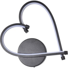 Resim Kalp Modern Tasarım Siyah Renk Gün Işığı Ledli Çocuk Odası Banyo - Mutfak - Salon Ledli Duvar Aplik 