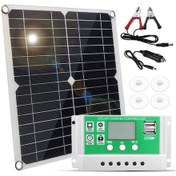 Resim Tenfowee 20w Monokristal Güneş Paneli Seti: Çift Usb Çıkışlı, 12v Pwm Kontrolcü, 30a Koruma, Taşınabilir Şarj Çözümü 