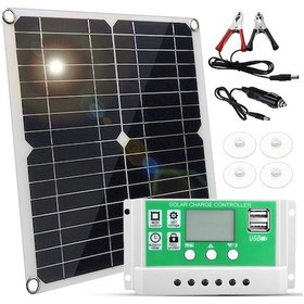 Resim Tenfowee 20w Monokristal Güneş Paneli Seti: Çift Usb Çıkışlı, 12v Pwm Kontrolcü, 30a Koruma, Taşınabilir Şarj Çözümü 