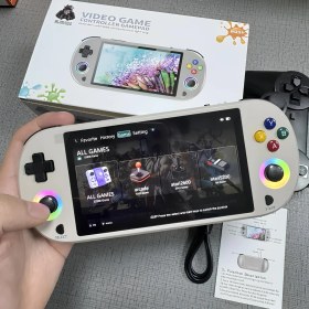 Resim Yeni M22 Pro Taşınabilir Retro El Oyun Konsolu 5,0 Inç Ips 1920*1080 Amoled Ekran Desteği 