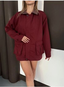 Resim Astarlı Yaka Detaylı Artos Ceket Bordo St2651019 Bordo 