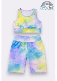 Resim My Kids Wear Kız Çocuk Çok Amaçlı Batik Desenli Mayo & Spor Takımı 12431 Beyaz - Siyah 