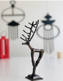 Resim Hatti Geyik Heykeli Büyük Boy Eskitmeli 