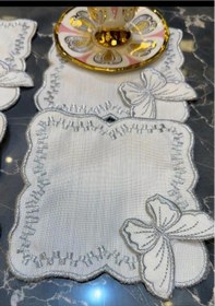 Resim Kelebek Gümüş 6'lı Kokteyl Sunum Peçetesi Linen Keten Kumaş 