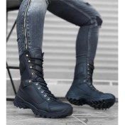 Resim ET0605 Bağcıklı Siyah Cilt Askeri Postal Bot 