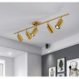 Resim Mylights Eskitme Beşli Led Spot Led Avize Hareketli Başlık Panasonıc Gün Işığı Ampullü Eskitme 