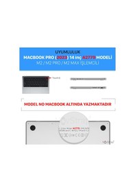 Resim NovStrap Apple Uyumlu MacBook Pro 2023 M2 14.2 inc A2779 Parlak Kılıf + Siyah Klavye Kılıfı + Film 