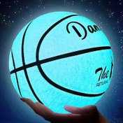 Resim Luminous Basketbol, PU Yumuşak Deri Açık Hava Aşınmaya Dayanıklı Kaymaz Basketbol 