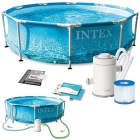 Resim İntex 28208 305x76cm Beachside Prefabrik Havuz 220v Filtreli 